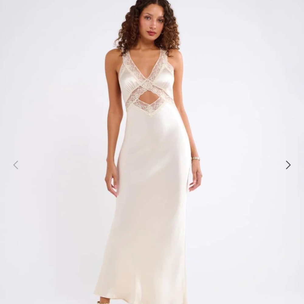 Crossroads Maxi Silk Lace Dress